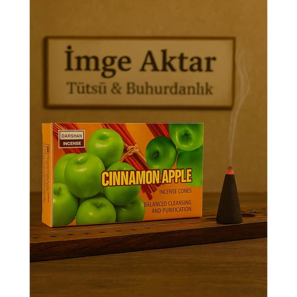 Darshan İncense Cinnamon&Apple Tarçın&Elma Konik Tütsü 10 Adet  ürün görseli