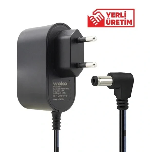 Weko 9 Volt 1 Amper 5.5*2.5 Uçlu Priz Tipi Adaptör ürün görseli