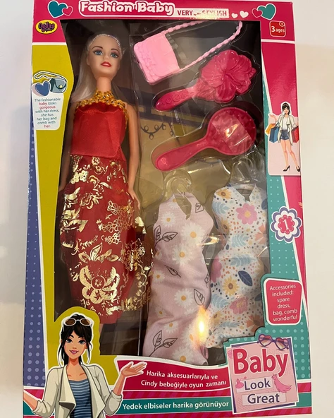 Anlily Oyuncak Bebek 2 Yedek Elbiseli 30 Cm Model Bebek K ürün görseli