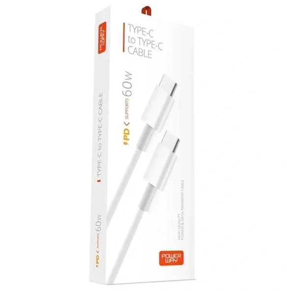 Powerway Pd60 Type-c To Type-c 60w 1 Metre Hızlı Şarj Ve Data Kablosu - Resim 3
