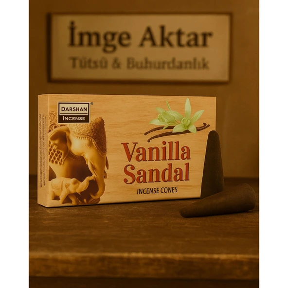 Darshan İncense Vanilla Sandal Konik Tütsü 10 Adet ürün görseli