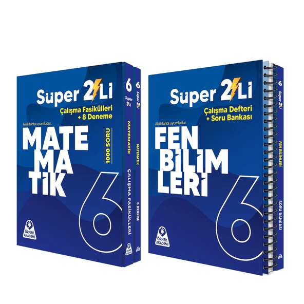 Örnek Akademi 6. Sınıf Matematik ve Fen Bilimleri Süper İkili Seti 2 Kitap ürün görseli 1
