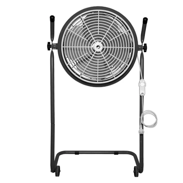 Ayas DEVEKUŞU Retro Tekerlekli Sanayi Tipi Vantilatör - Füme - Resim 2