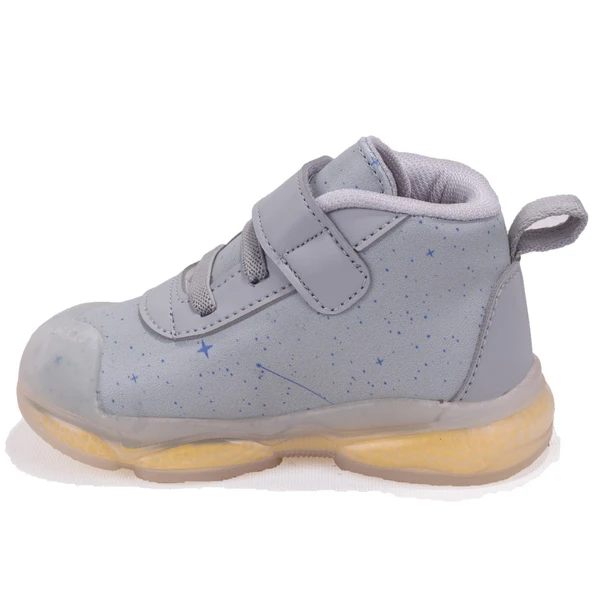 Vicco Geminis 946E25K447 Gri Ortopedik Işıklı Erkek Bebe Spor Bot - Resim 3