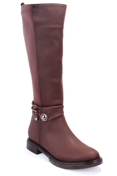 Dagoster DZA07-43621911 Kahve Günlük Streçli Düz Topuk Kadın Çizme ürün görseli 1