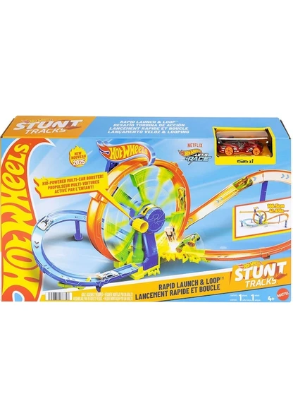 Hot Wheels Hızlı Fırlatma ve Döngü Parkuru JBX65 Lisanslı Ürün ürün görseli 1