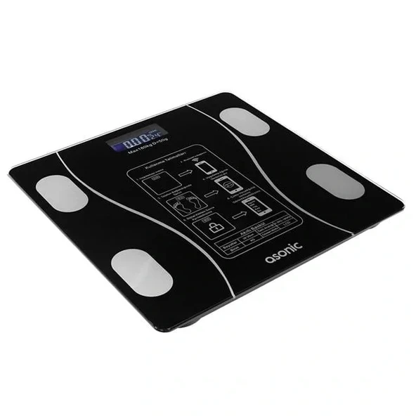 Asonic Bs260 Siyah 260x260 Mm Dijital Bluetooth Baskül (2*aaa Pil Hediyeli) - Resim 2