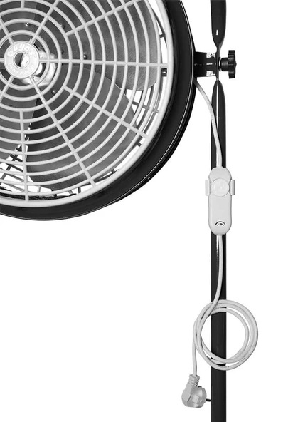 Ayas DEVEKUŞU Retro Tekerlekli Sanayi Tipi Vantilatör - Füme - Resim 4