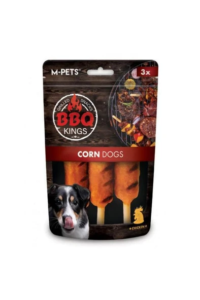 M-PETS BBQ Kings Corn Dogs Tavuklu Köpek Ödülü 90gr - Resim 2