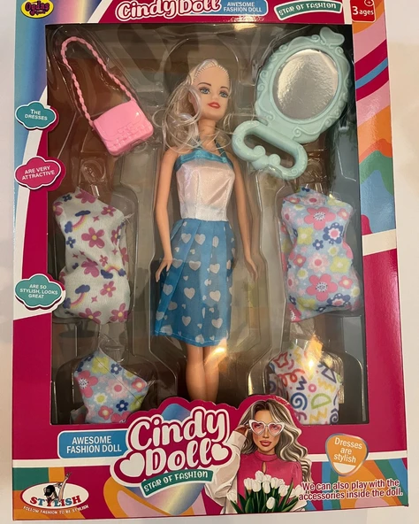 Cindy Doll Oyuncak Bebek 4 Yedek Elbiseli 30 Cm Model Bebek M ürün görseli
