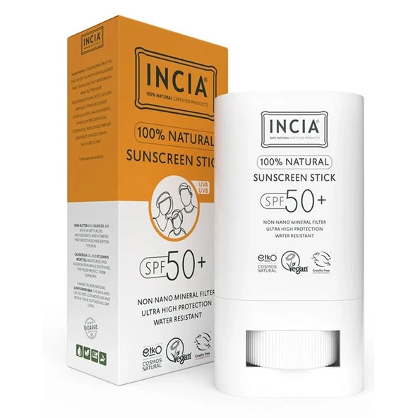 INCIA %100 Doğal Güneş Koruyucu Stick Spf 50 15 gr ürün görseli