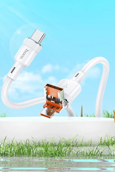 Hoco. U131 1.2M 2in1 USB ve Type-C to Type-C Şarj Data Kablosu - Gri - Resim 4