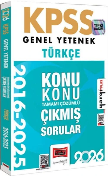 2026 KPSS Genel Yetenek Türkçe 2016 2026 Konu Konu Tamamı Çözümlü Çıkmış Sorular Yargı Yayınları ürün görseli 1