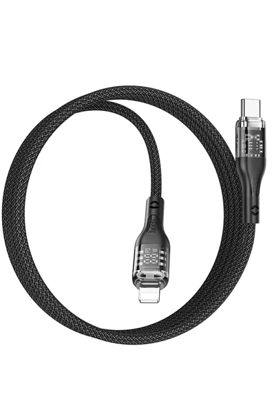 Hoco. U115 1.2M PD Type-C to Lightning Şarj Data Kablosu - Siyah - Resim 7