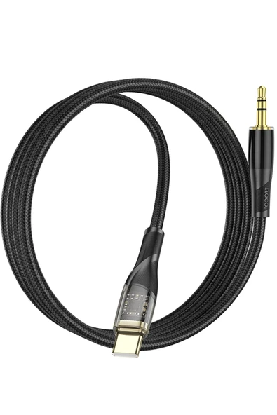 Hoco. UPA25 1M Tak Çalıştır Type-C to Aux Kablo - Siyah - Resim 3