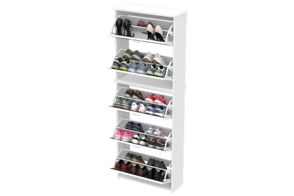 Modilayn VERVE Asma Antre 72x194x26 cm’ lik 5 Düşer Kapak 10 Göz Bölmeli Ayakkabılık - Resim 8