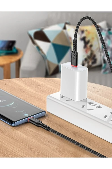 Hoco. X59 Victory 1M 60W Type-C to Type-C PD Hızlı Şarj Data Kablosu - Siyah - Resim 9