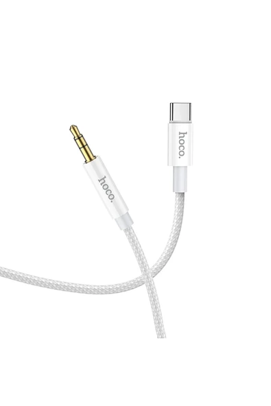 Hoco. UPA19 1M Hasırlı Type-C to Aux Kablo - Gümüş - Resim 10