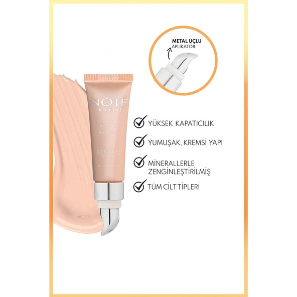 Note Cosmetics Mineral Concealer Spf 15 Yoğun Kapatıcı Metal Başlıklı Göz Altı Kapatıcısı - 201 Açık - Resim 2