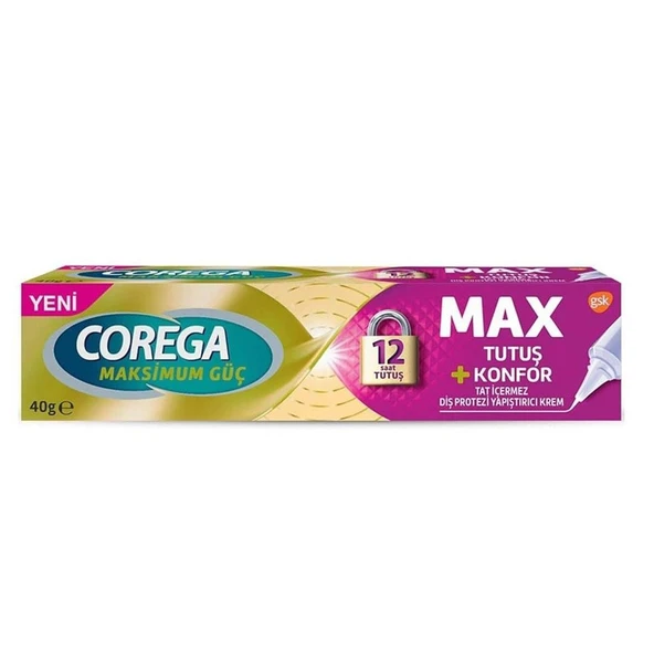 Corega Max Tutuş Konfor Diş Protezi Yapıştırıcı Krem 40 gr ürün görseli