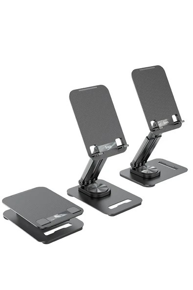 Hoco. PH48 360 Derece Ayarlanabilir Katlanabilir Masaüstü Telefon Tablet Tutucu - Siyah - Resim 8
