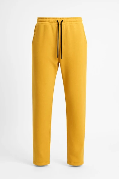 Erkek Düz Paça 3 İplik Şardonlu Rahat Kesim Premium Kumaş Eşofman Altı - Resim 9