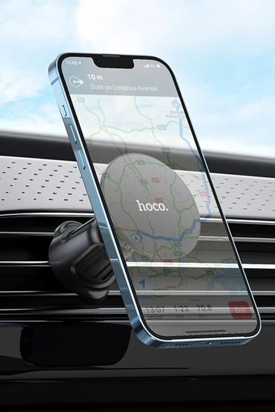 Hoco. H12 Izgara Klipsli Manyetik Araç Tutucu - Siyah - Resim 5