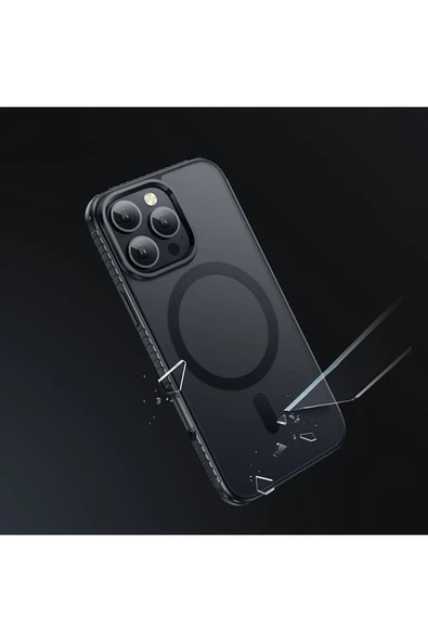 Hoco. iPhone 16 Pro Armour Antishock Protective Magsafe Kapak - Beyaz - Resim 6