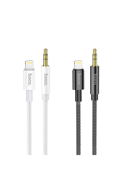 Hoco. UPA19 1M Hasırlı Lightning to Aux Kablo - Siyah - Resim 8