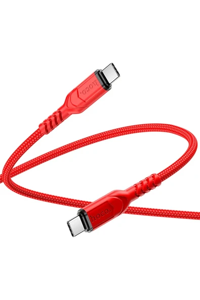 Hoco. X59 1M 60W PD Type-C to Type-C Şarj Data Kablosu - Kırmızı - Resim 6