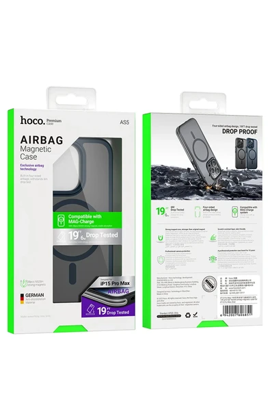 Hoco. iPhone 15 Pro Anti Fall Airbag Magsafe Kapak - Lacivert - Resim 3
