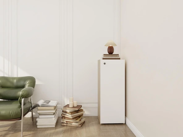 1 Kapaklı Çok Amaçlı Dolap Koton Vizon ürün görseli 1