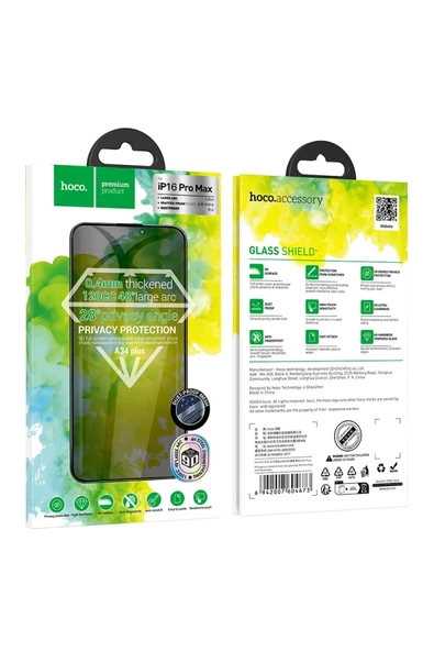 Hoco. iPhone 16 Pro Max 9D Dustproof Hayalet Cam Ekran Koruyucu - Siyah - Resim 8