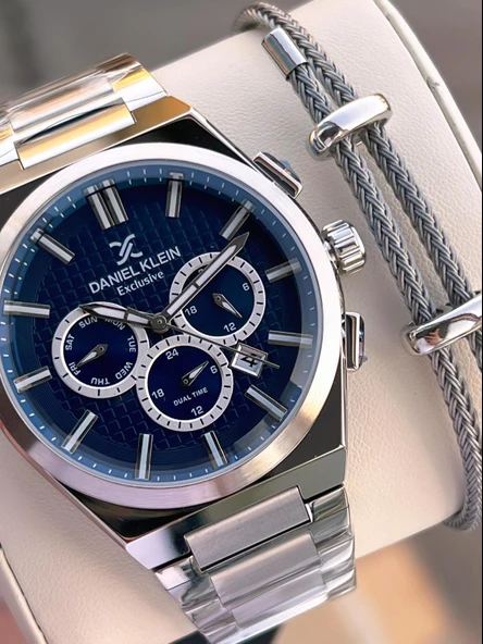 Daniel Klein İtalyan Tasarım Bileklik Hediyeli 2 Yıl Garantili Suya Dayanıklı Erkek Kol Saati XY.4 ürün görseli