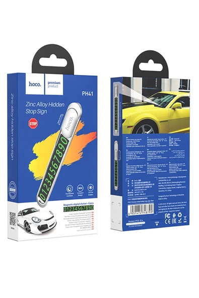 Hoco. PH41 Yapışkanlı Metal Numaratör - Gri - Resim 5