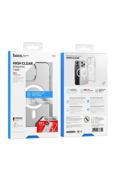 Hoco. iPhone 16 Pro Max Primary Şeffaf Magsafe Kapak - Şeffaf - Resim 6
