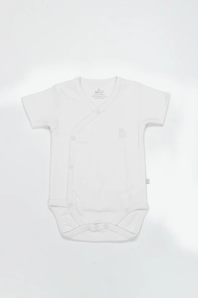 Organik Natural Basic Style Kruvaze Yarım Kol Body BS17101 Beyaz ürün görseli
