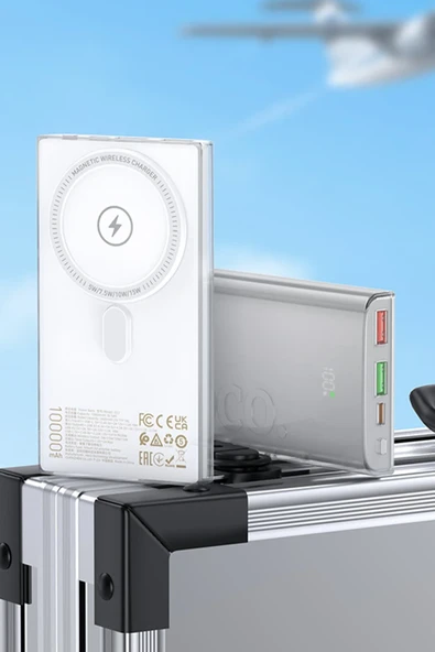 Hoco. Q22 Taurus 22.5W PD 20W Magsafe Dijital Ekranlı Powerbank - Beyaz - Resim 3