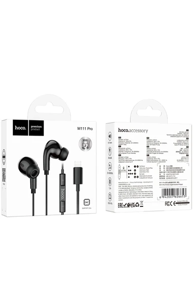 Hoco. M111 Pro Lightning Dijital Mikrofonlu Kablolu Kulaklık - Siyah - Resim 10