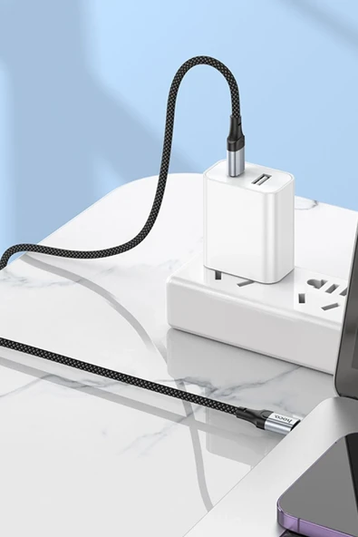 Hoco. X102 Fresh 1M 60W Type-C to Type-C PD Hızlı Şarj Data Kablosu - Siyah - Resim 9