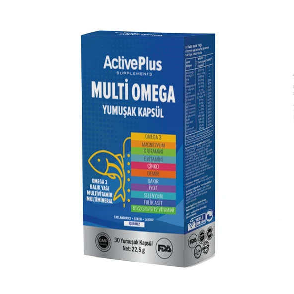 ActivePlus Multi Omega Takviye Edici Gıda 30 Yumuşak Kapsül ürün görseli