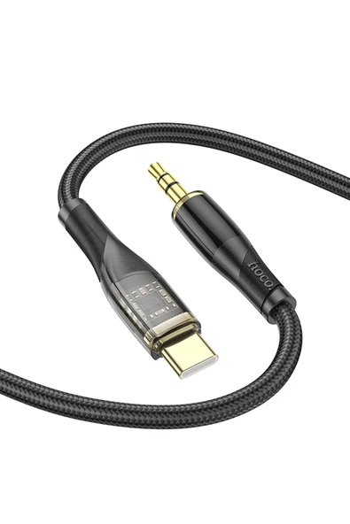 Hoco. UPA25 1M Tak Çalıştır Type-C to Aux Kablo - Siyah - Resim 2