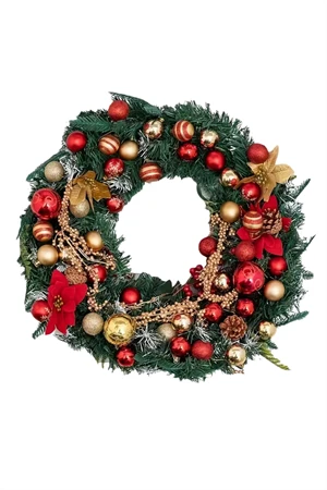 50 Adet 40mm Kırmızı Altın Beyaz Noel Ağacı Süs Topları Seti | 9 Farklı Desen & Hafif Dayanıklı Yılbaşı Dekoru - Resim 3