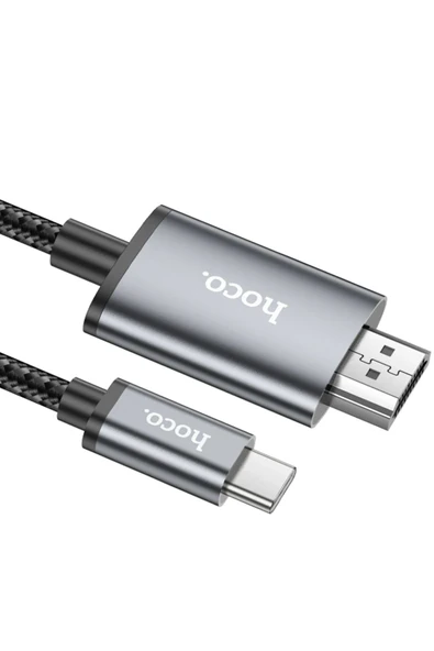 Hoco. UA27 2M Tak Çalıştır Type-C to HDMI Dönüştürücü - Gri - Resim 4