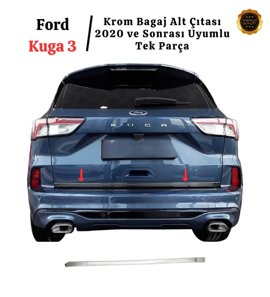 Ford Kuga 3 Krom Bagaj Alt Çıtası 2020 ve Sonrası Paslanmaz Çelik - Resim 2