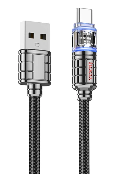 Hoco. U122 1.2M Lantern USB to Type-C Şarj Data Kablosu - Siyah ürün görseli 1