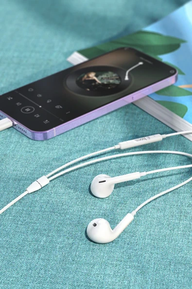 Hoco. M111 Max Lightning Dijital Mikrofonlu Kablolu Kulaklık - Beyaz - Resim 3