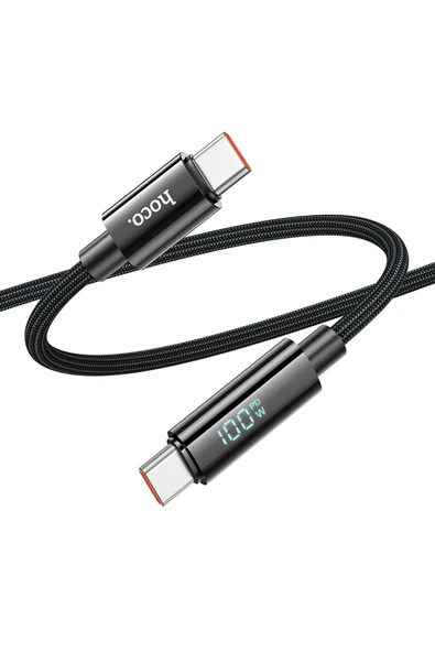 Hoco. U125 1.2M Benefit PD 100W Type-C to Type-C Şarj Data Kablosu - Siyah - Resim 5