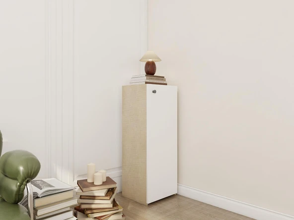 1 Kapaklı Çok Amaçlı Dolap Koton Vizon - Resim 2