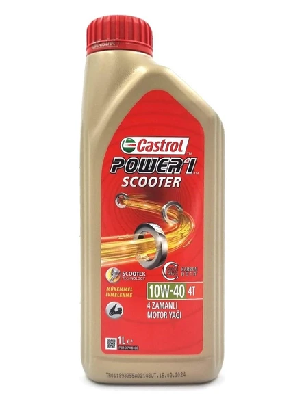 Castrol Power 1 Scooter 10W/40 4T 1 lt Motosiklet Yağı ürün görseli